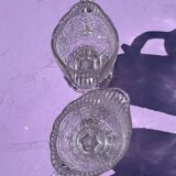 Lot - 2 old ewers from the 1900s in molded crystal