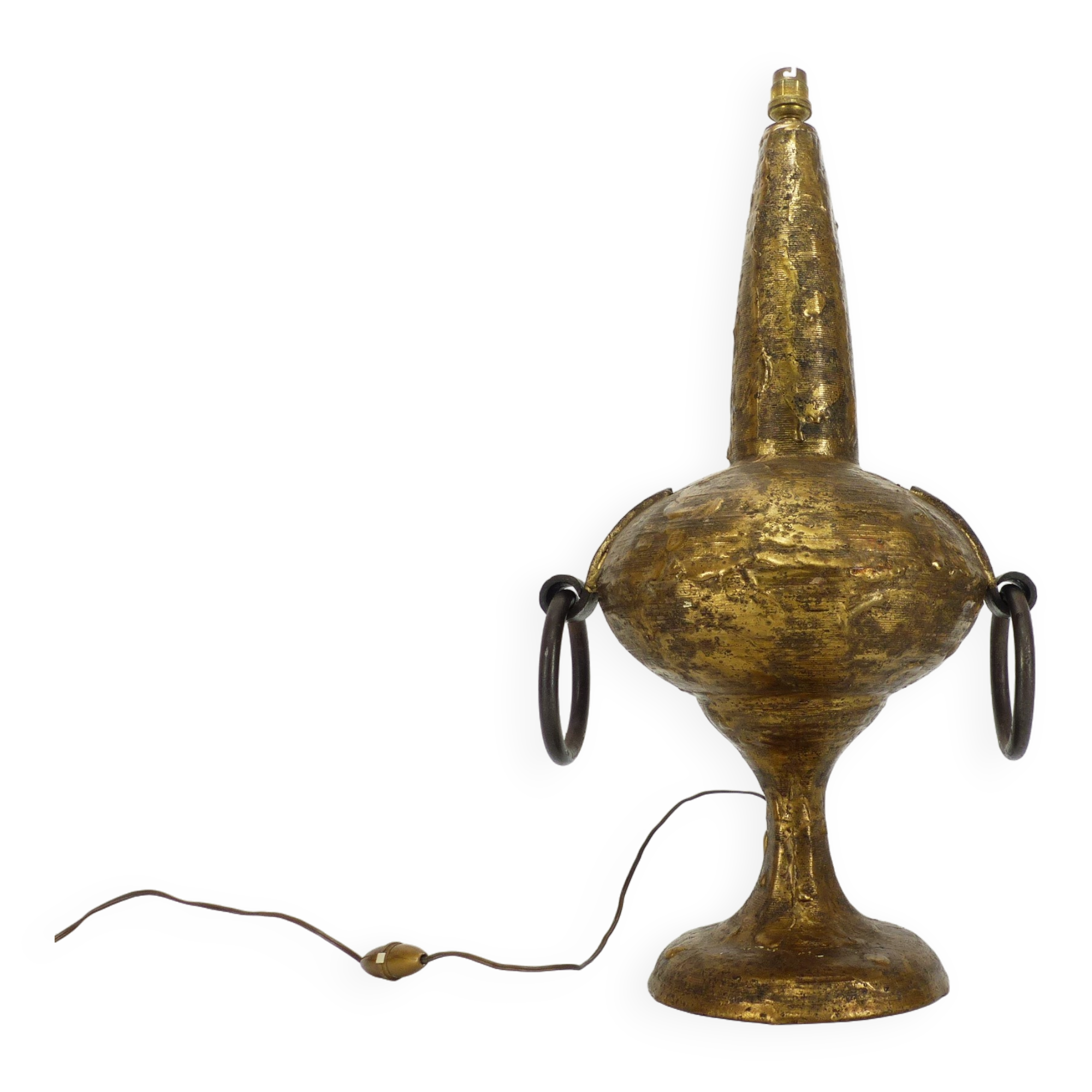 Brutalist lamp in gilded bronze Max BRE 1970