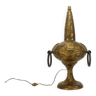 Lampe brutaliste en bronze doré Max BRE 1970
