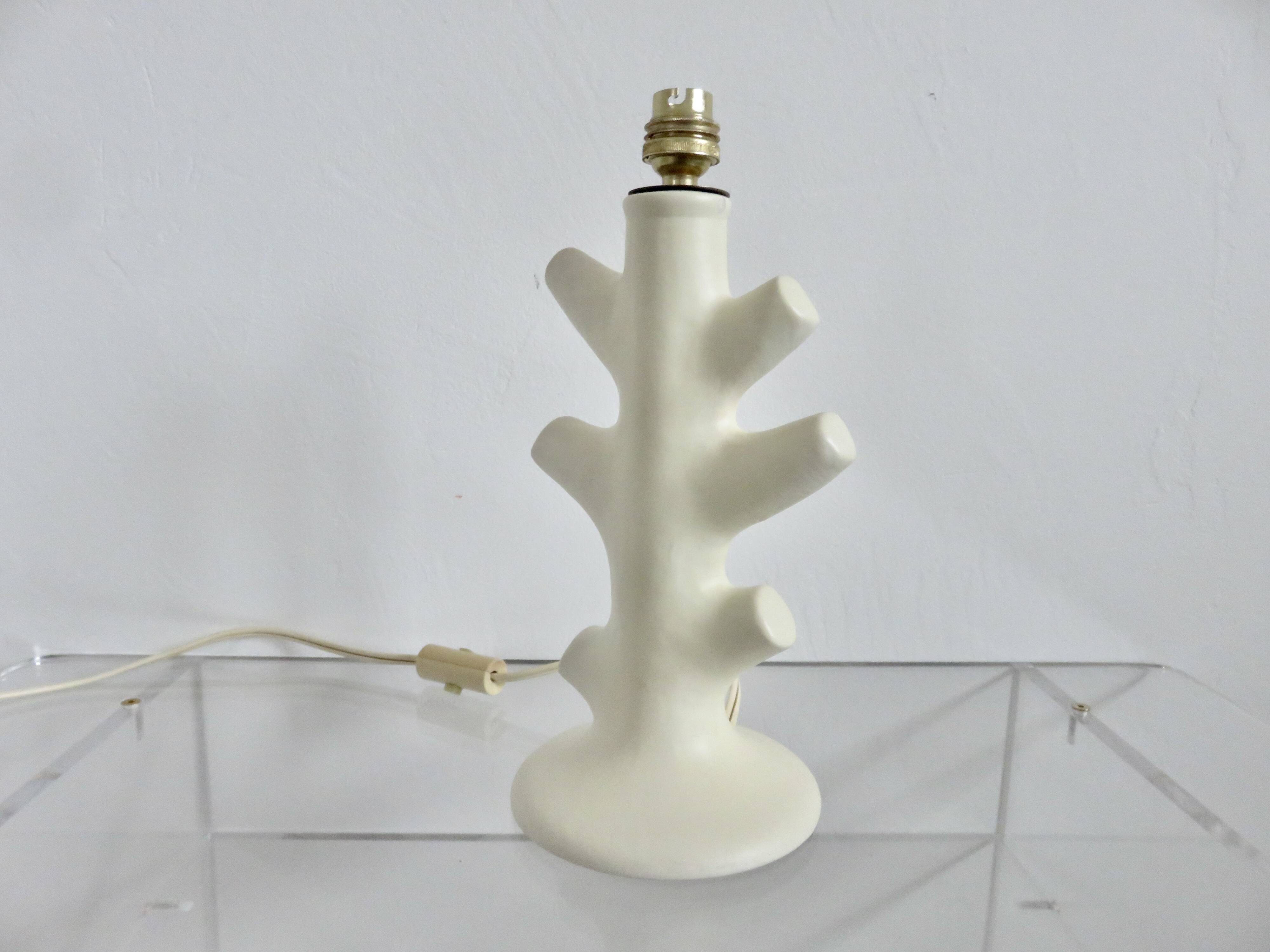 Matte white ceramic lamp 1960