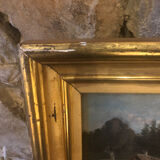 Paire de tableaux paysages champêtres