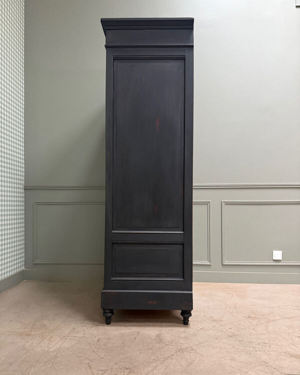 Bibliothèque Directoire patinée noire, rénovée