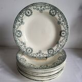11 Deep Plates Ironstone Salins Cambacérès Decor