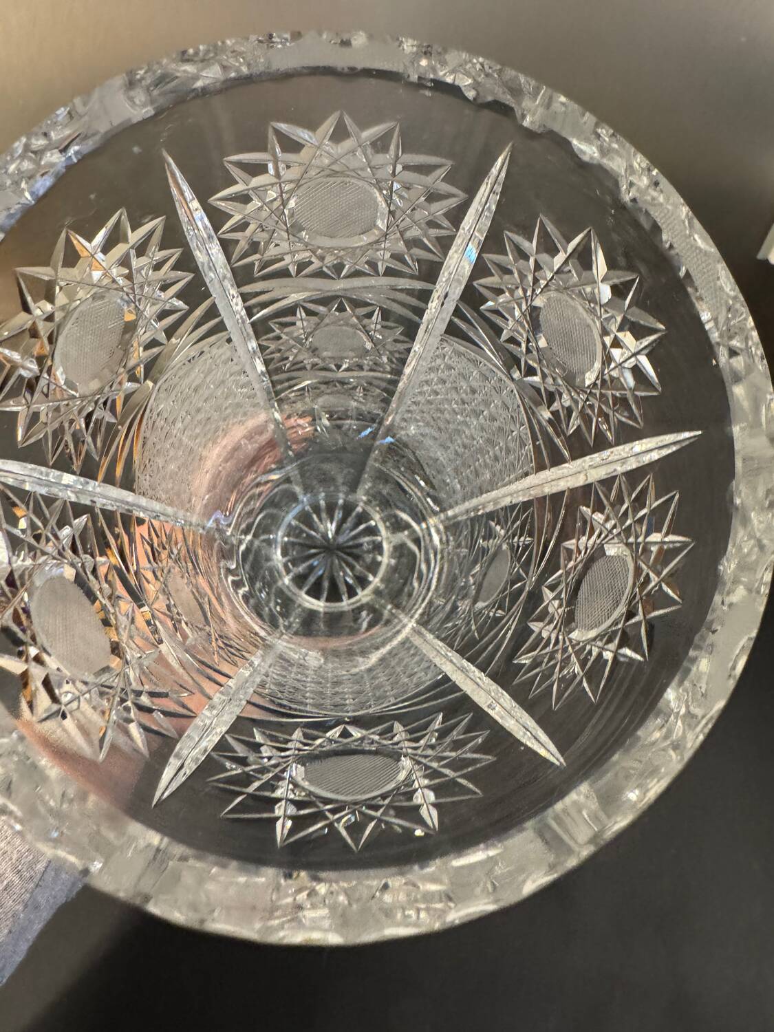 Large Bohemian crystal vase, 20th century