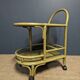 Green rattan serving trolley