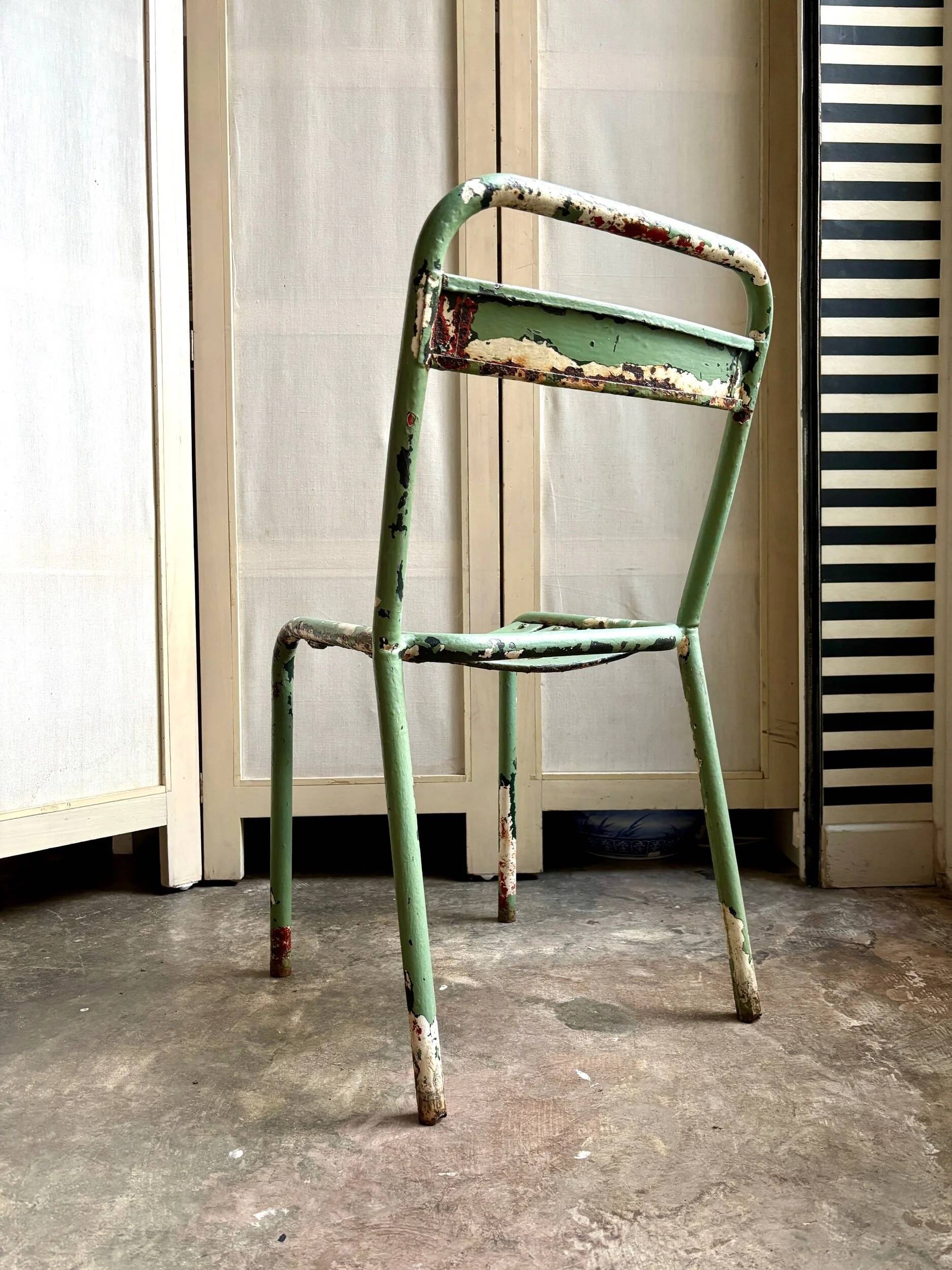 Tolix green metal garden chair no. 2