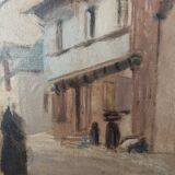 Small painting, village street in Brittany