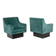 Pair of “Club” armchairs, cubic shape. 1940s.