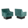 Pair of “Club” armchairs, cubic shape. 1940s.