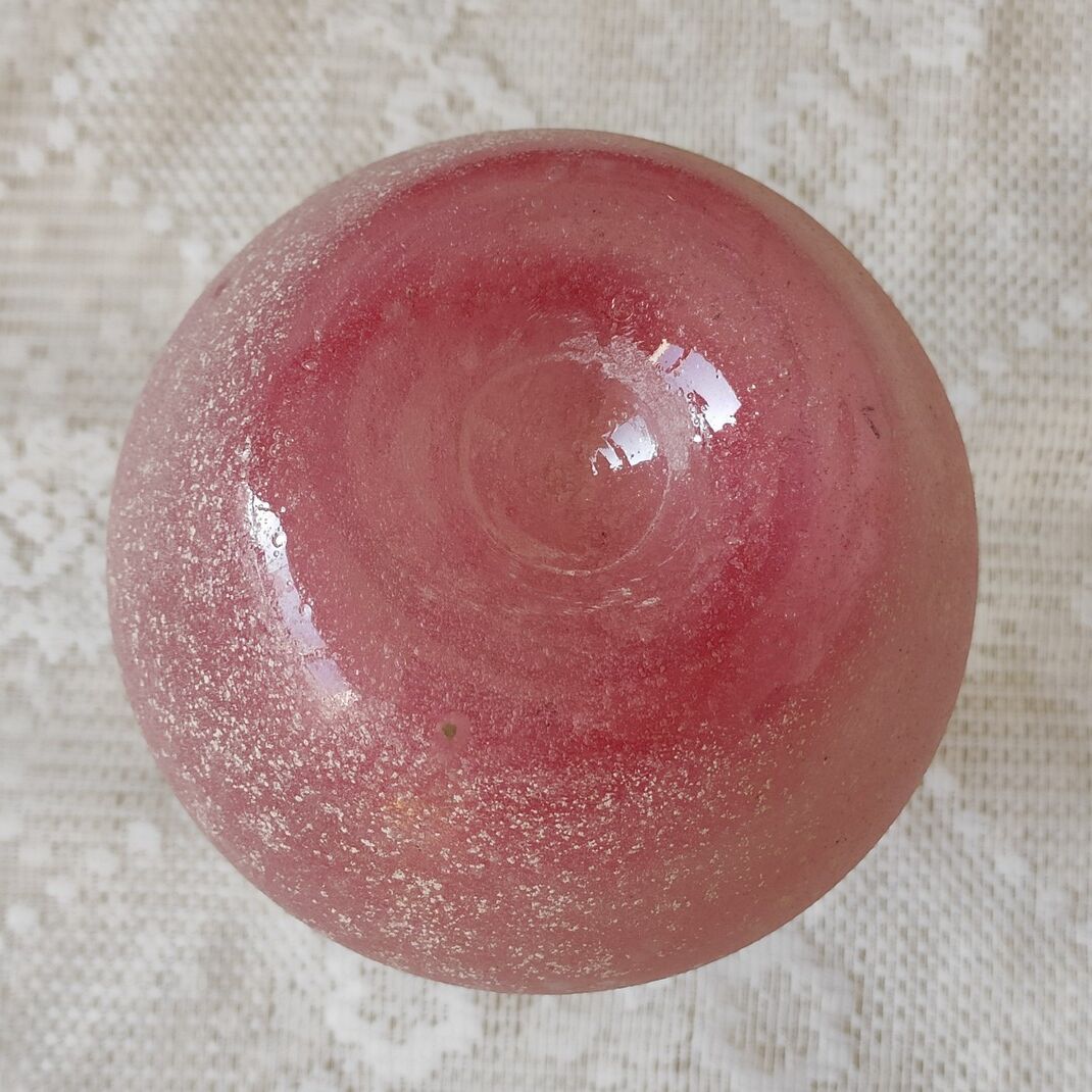 Pink glass paste vase