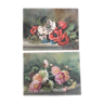 Deux tableaux fleurs  1922