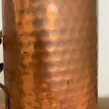 Old hammered copper charcoal bucket with wooden handles