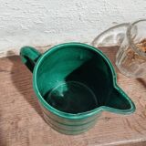 Small malachite green pitcher signed Poët Laval