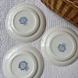 3 flat plates Ridgway Ironstone Staffordshire England Windson