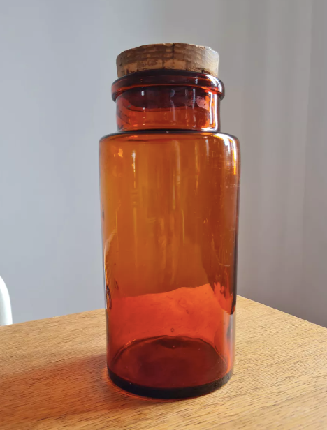 Amber apothecary bottle