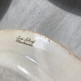 Set of 3 talking plates in Montereau earthenware "Louis Lebeuf Montereau"