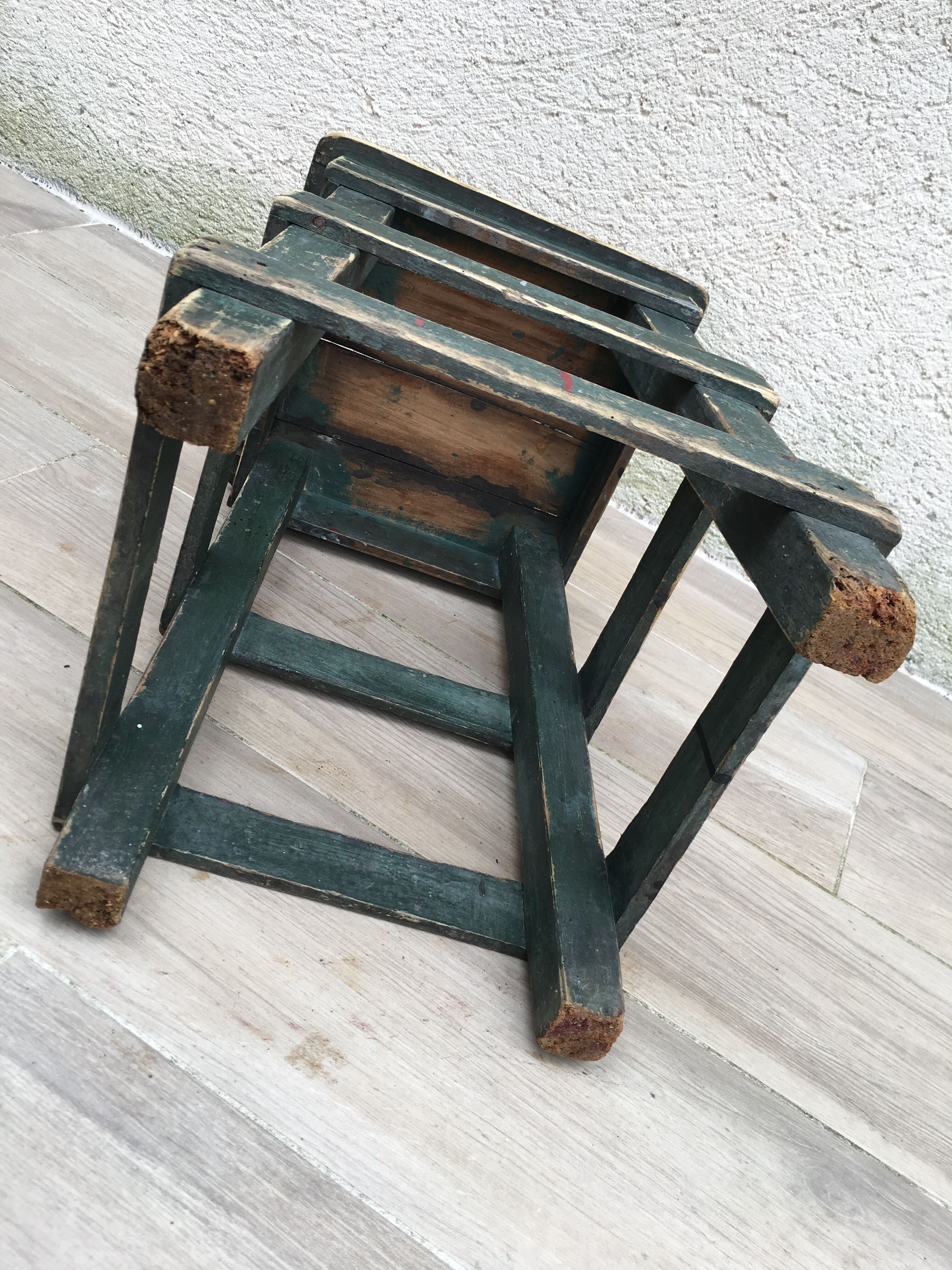 Former green workshop stool