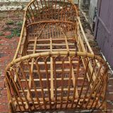 Rattan child bed, 60s