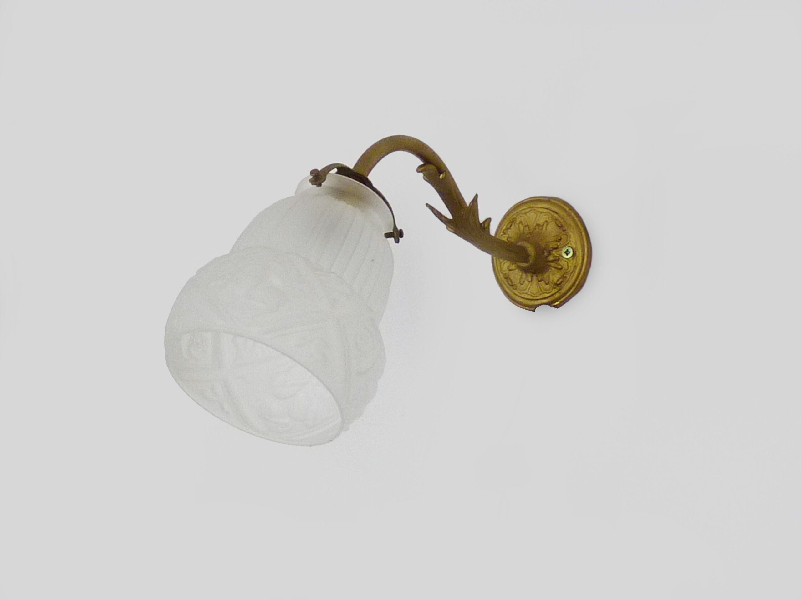 Art Deco wall lamp gooseneck brass