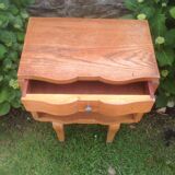 Vintage bedside table plated light oak.