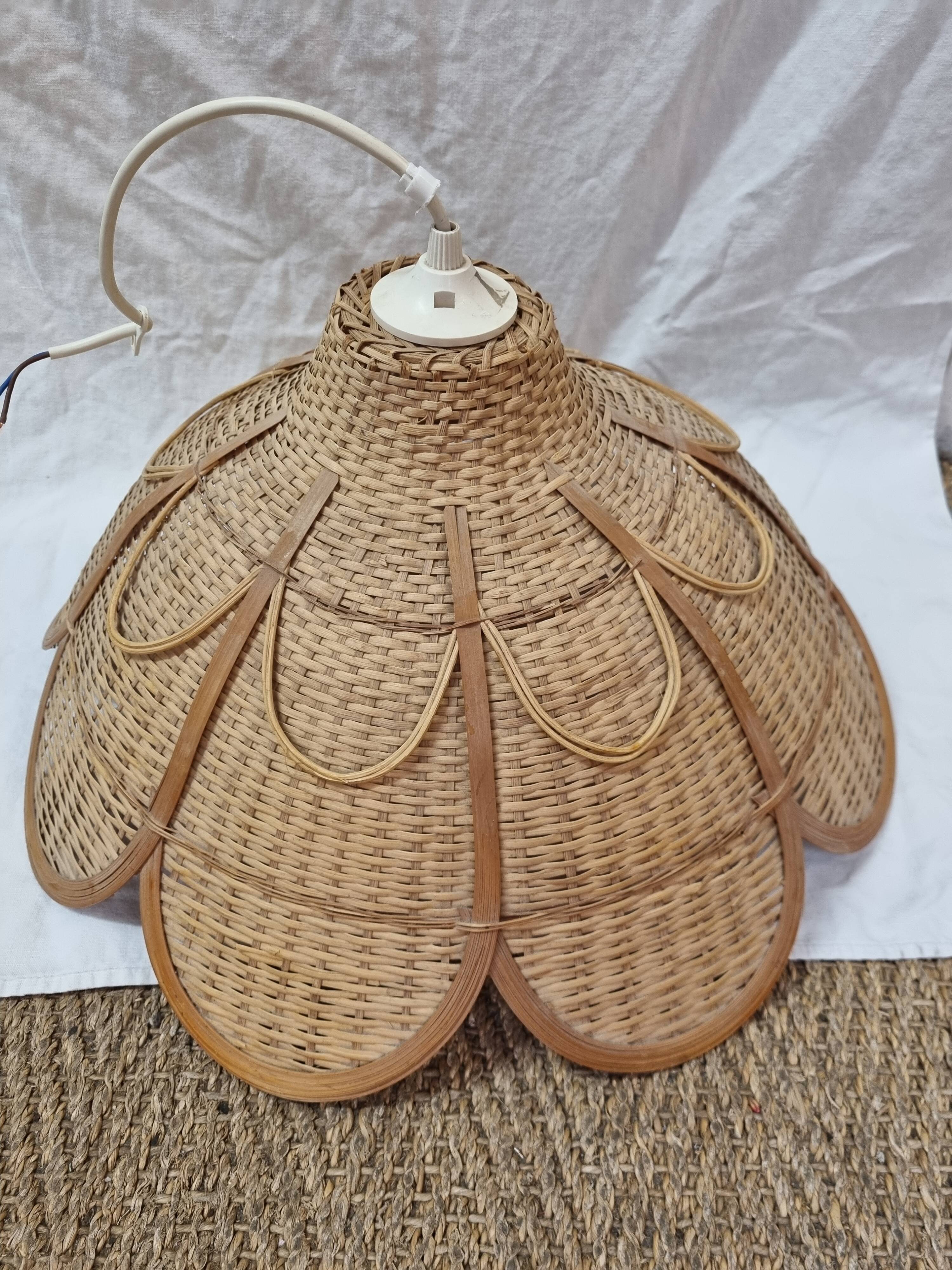 Rattan flower ceiling lamp, 1980