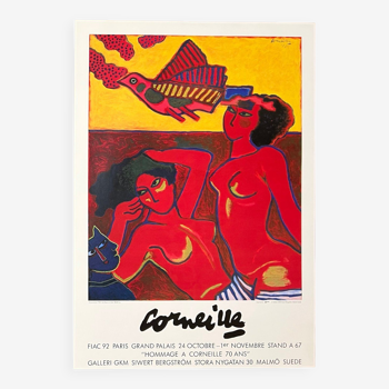 Guillaume Corneille (1922-2010)  Grande affiche "Hommage à Corneille 70 ANS" - FIAC 1992
