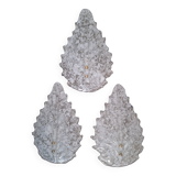 Lot de trois belles appliques en verre de Murano (Barovier Toso)