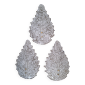 Lot de trois belles appliques en verre de Murano (Barovier Toso)