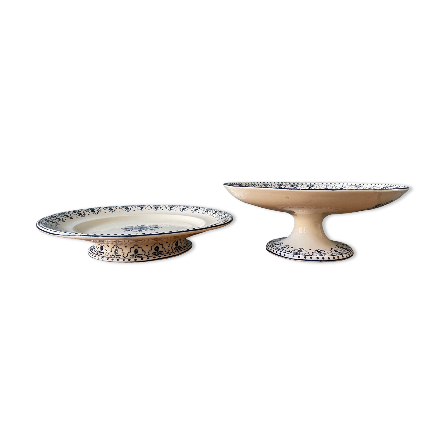 Lot of 2 stews Terre de Fer Clairefontaine XIXth, model "Indian"