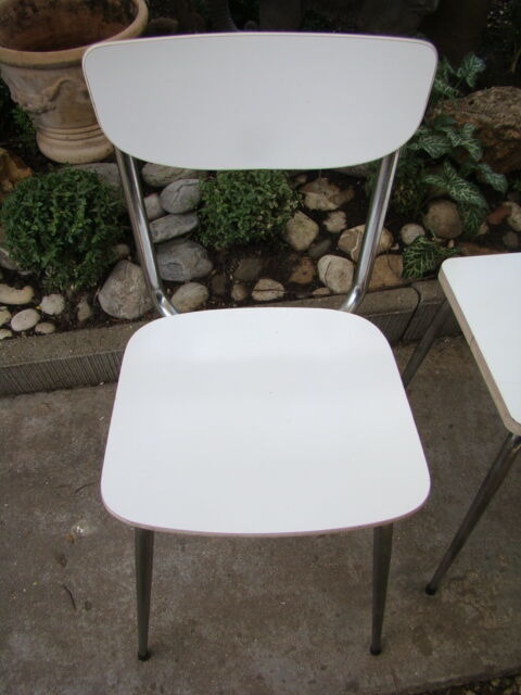 Lot of two formica chairs and a stool.vintage 60