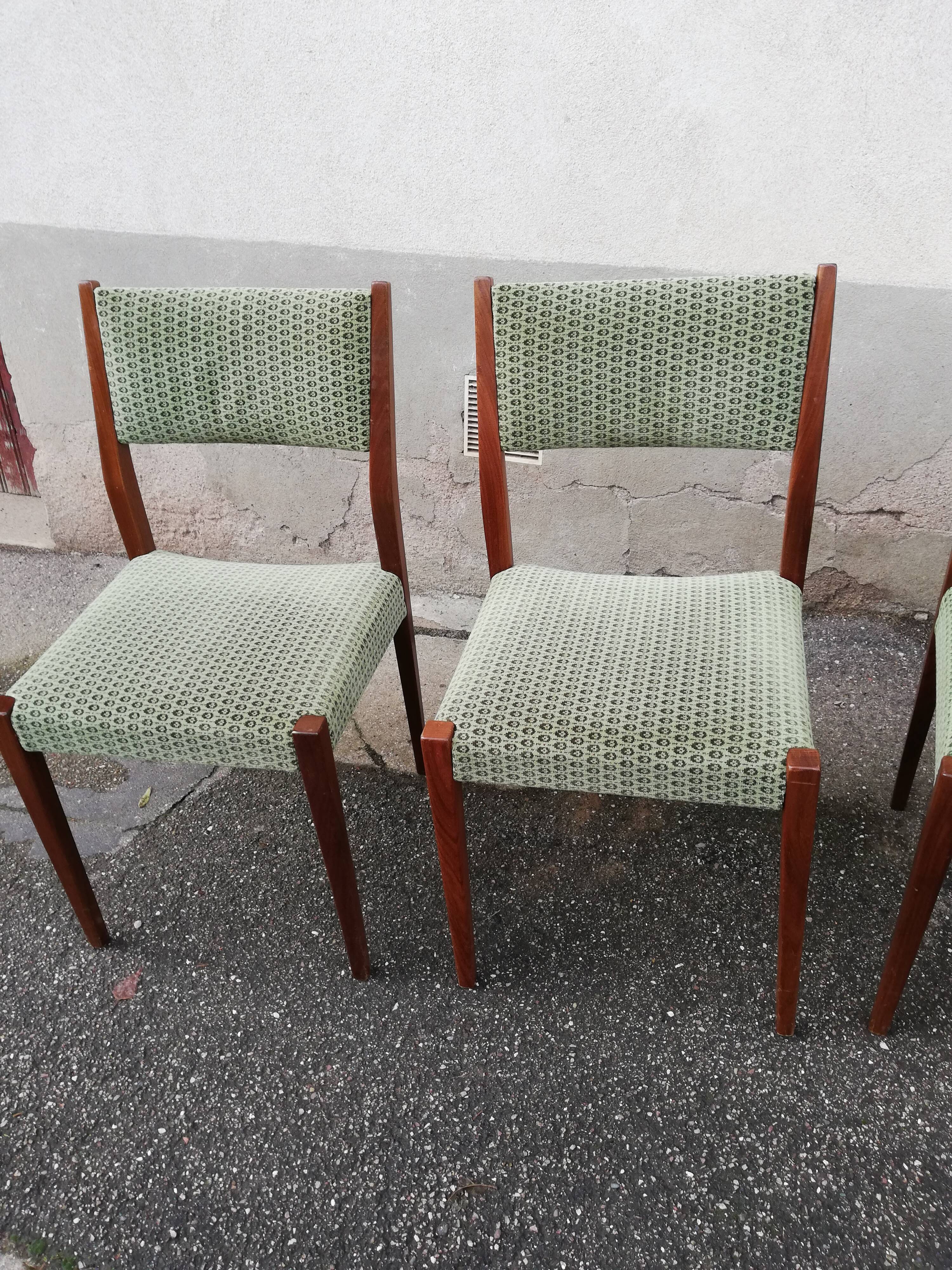 Set de 6 chaises scandinaves tissu vert