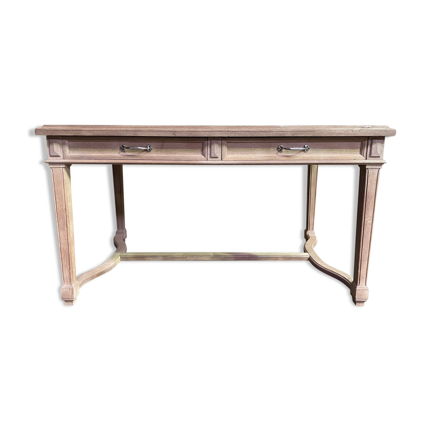 Flat desk with solid oak Henri II aero gummed
