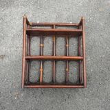 Wall shelf with 3 rattan shelves, 1970s