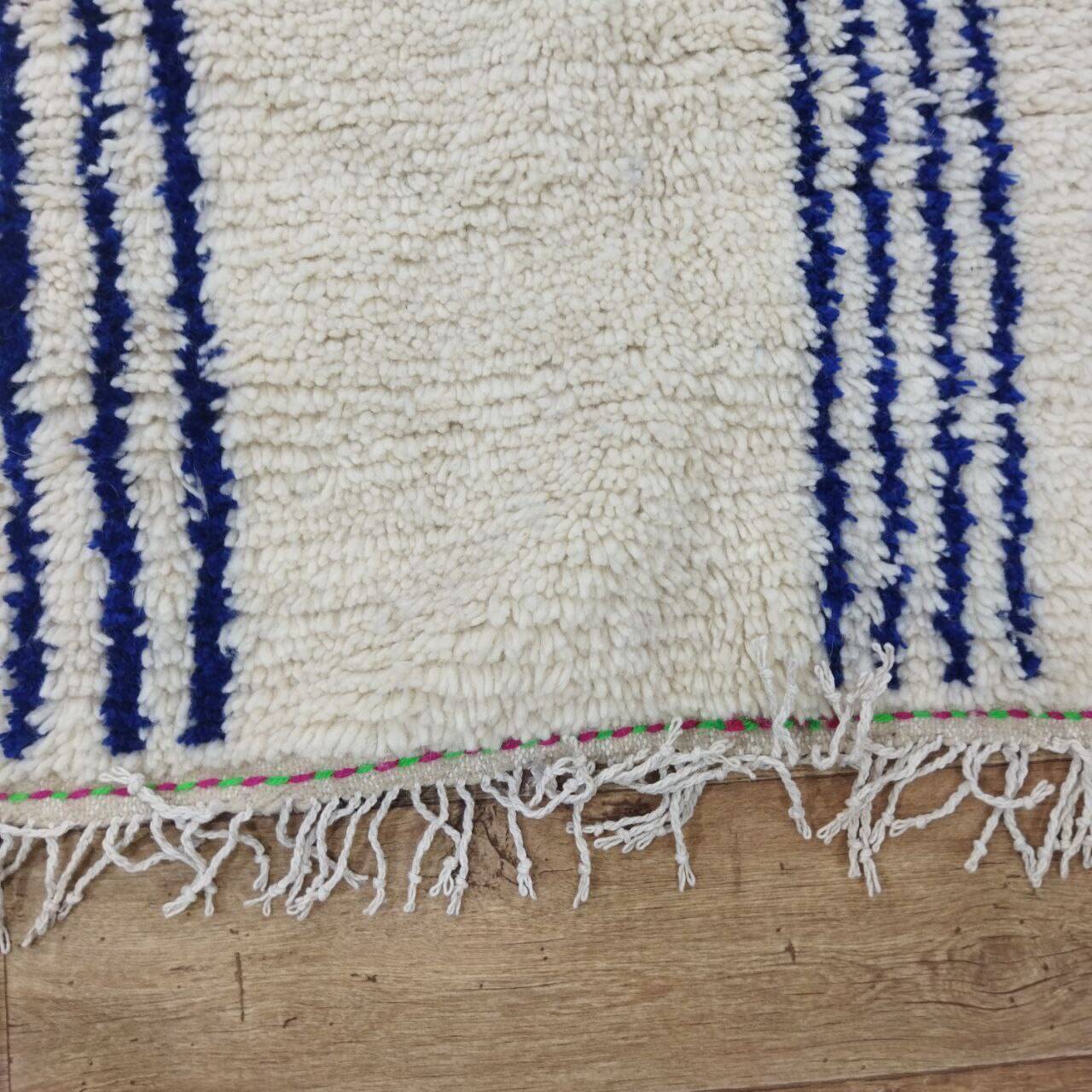 Vintage Azilal rug 290x190 cm - Blue geometric patterns