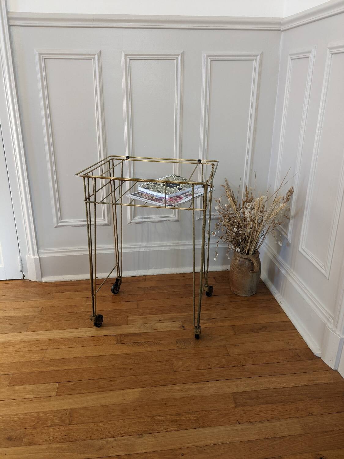 Metal serving trolley