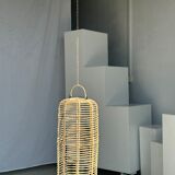 Large lantern-shaped rattan pendant lamp H50 D24