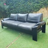 3 seater leather sofa 1970