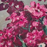 Bouquet in a black vase, oil by Seevagen
