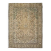 1970s Vintage Persian Handknotted Wool Orange Oversize Area Rug 286X380