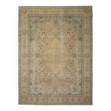 1970s Vintage Persian Handknotted Wool Orange Oversize Area Rug 286X380