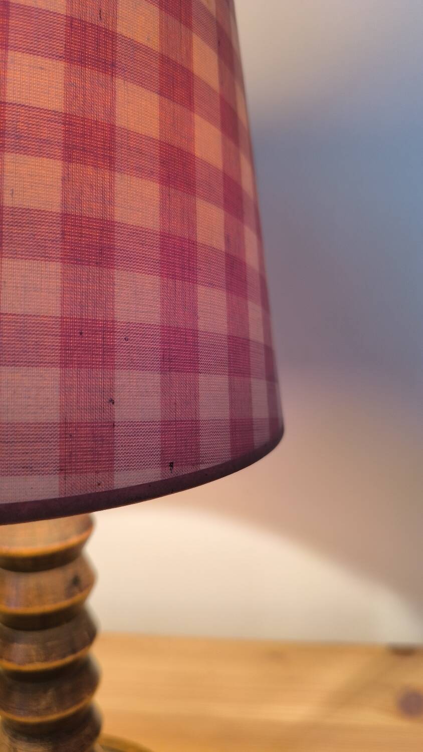 Charles Dudouyt style turned wood table lamp