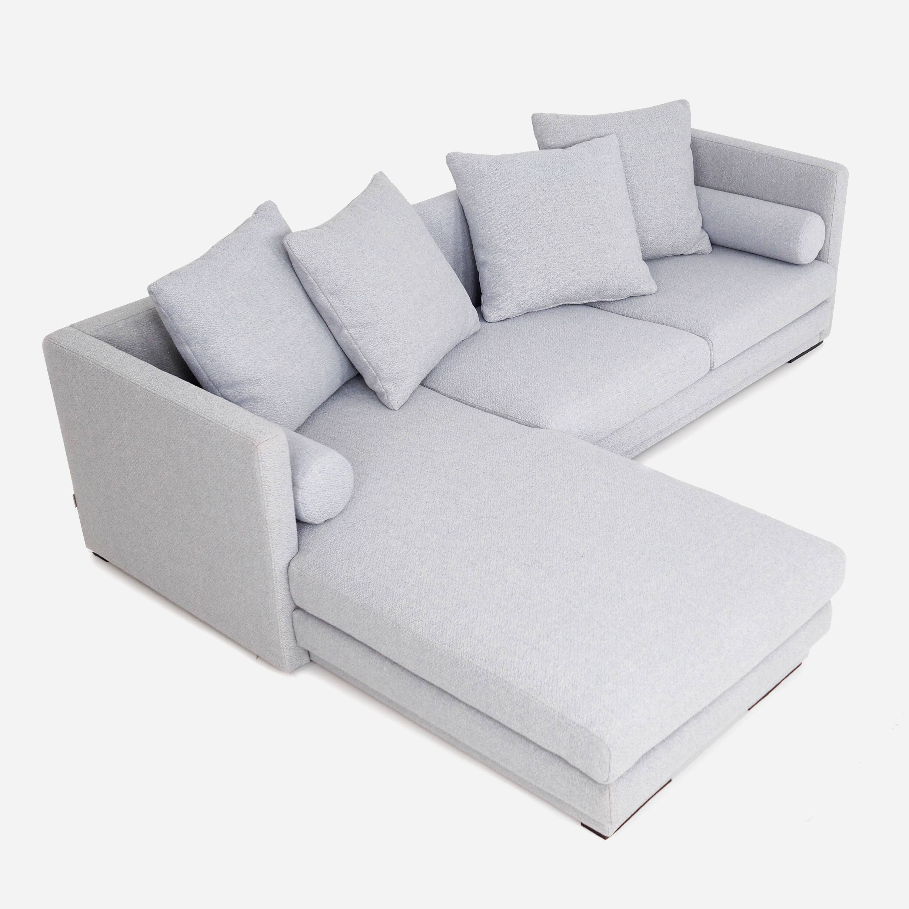 Canapé d'angle MALMO gris souris, design scandinave