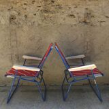 Pair of foldable camping armchairs "lafuma"