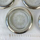 4 vintage glass coasters in glass and silver metal Leonard Silverplate style
