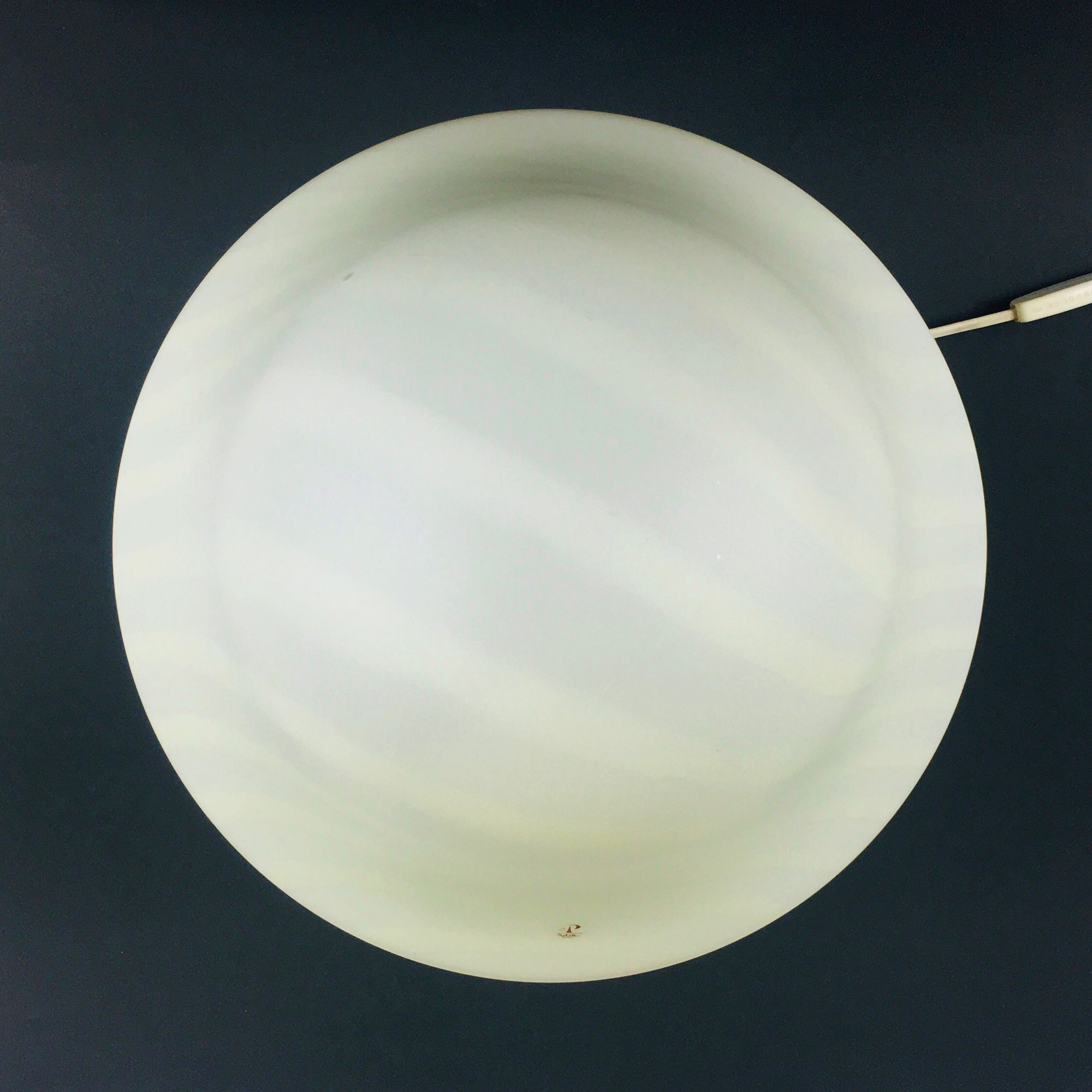 Striped glass mushroom table lamp from Peill & Putzler Germany 1970s