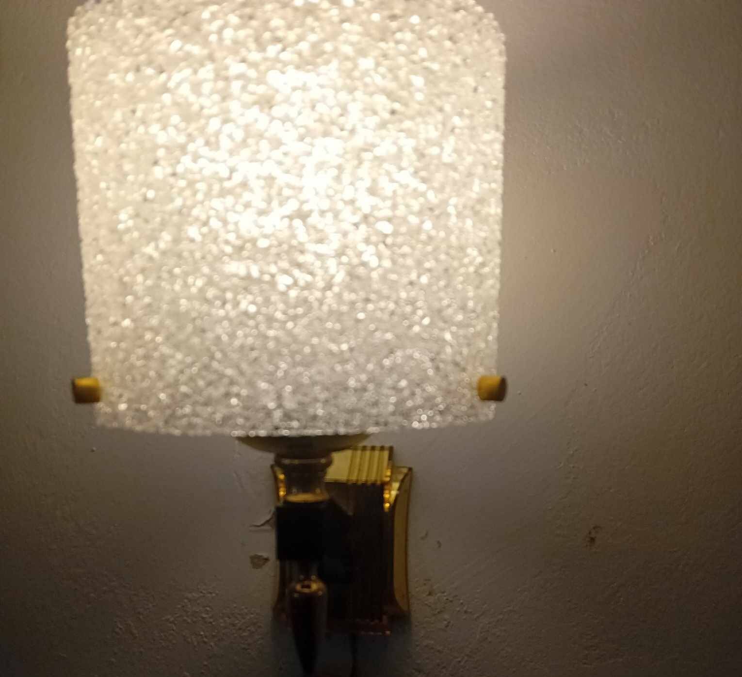 Pair of 1950/60 a wall lights with perspex lampshades