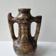 Kabyle Algerian pottery oil jar with polychrome geometric decorations