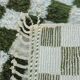 Beni Ouarain rug in Khaki Green and Cream Checkerboard, Handmade, 250x150cm