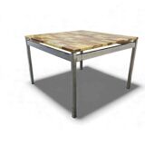 Table basse carrée vintage en onyx