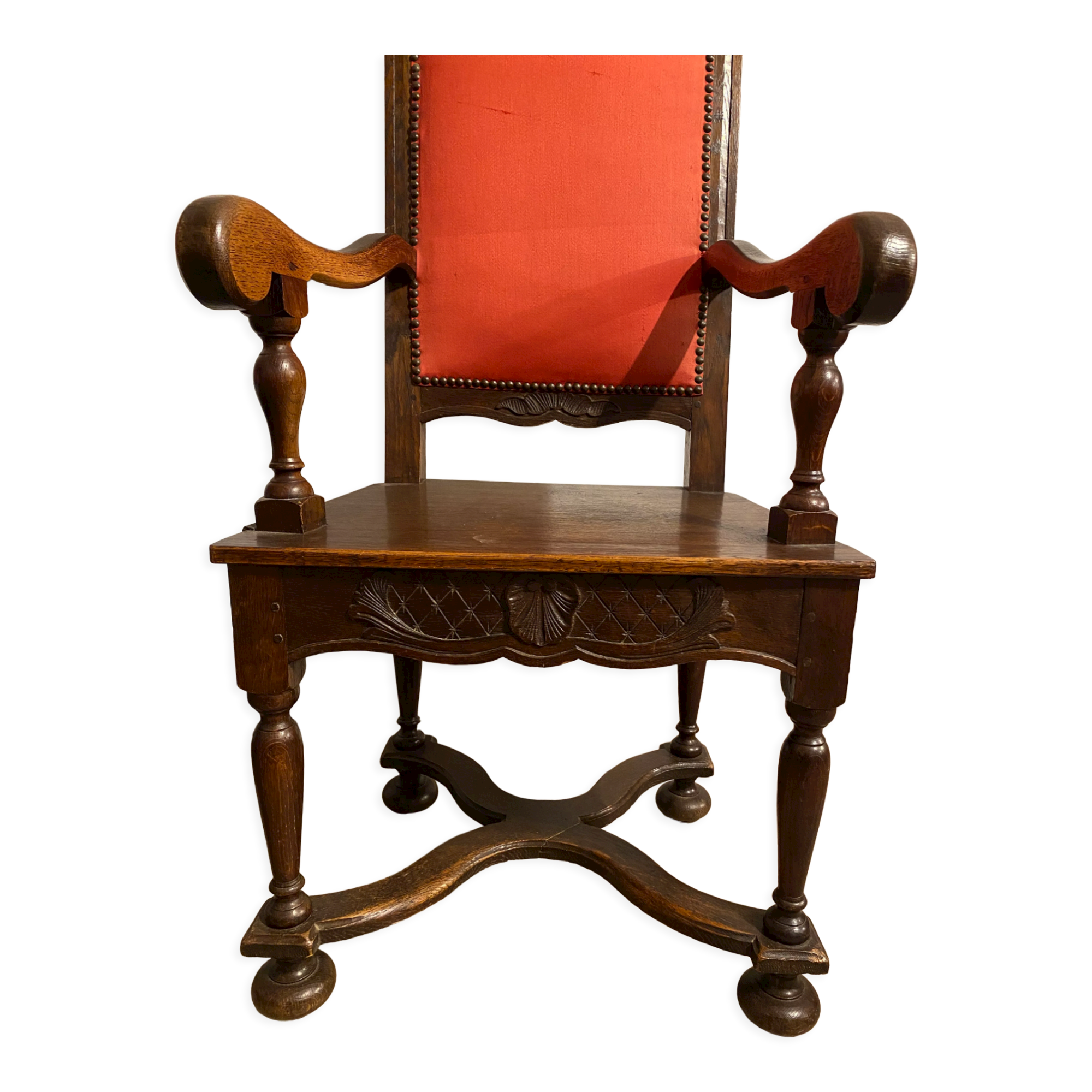 PAIR OF ARMCHAIRS WITH HIGH BACK STYLE LOUIS XIII